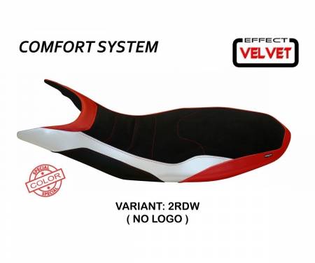 DH98VS-2RDW-4 Funda Asiento Varna Special Color Velvet Comfort System Rojo - Blanco (RDW) T.I. para DUCATI HYPERMOTARD 821 / 939 2013 > 2018