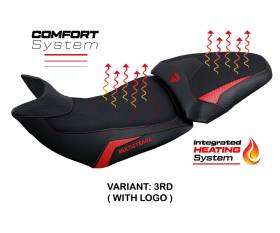 Seat saddle cover Heating Comfort System Red RD + logo T.I. for DUCATI MULTISTRADA 1260 2015 > 2020