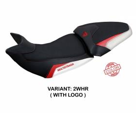 Seat saddle cover Jazan White - Red (WHR) T.I. for DUCATI MULTISTRADA 1200 2015 > 2020