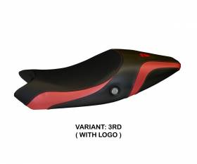 Seat saddle cover Logos Carbon Colat Red (RD) T.I. for DUCATI MONSTER 696 2008 > 2014