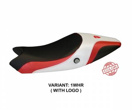 DM761LSC-1WHR-1 Seat saddle cover Logos Special Color White - Red (WHR) T.I. for DUCATI MONSTER 796 2008 > 2014