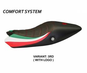 Seat saddle cover Tricolat Total Black Comfort System Red (RD) T.I. for DUCATI MONSTER 696 2008 > 2014