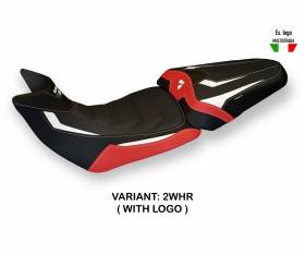 Seat saddle cover Bobbio Special Color Ultragrip White - Red (WHR) T.I. for DUCATI MULTISTRADA 1260 2015 > 2020