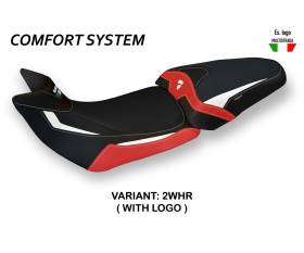 Sattelbezug Sitzbezug Patna Special Color Comfort System Weiss - Rot (WHR) T.I. fur DUCATI MULTISTRADA 1200 2015 > 2020