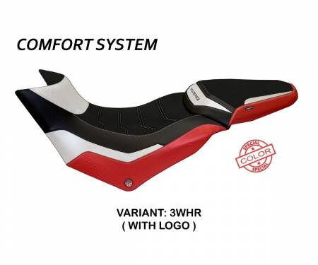 DML9PSCC-3WHR-3 Seat saddle cover Praga Special Color Comfort System White - Red (WHR) T.I. for DUCATI MULTISTRADA 950 2017 > 2021