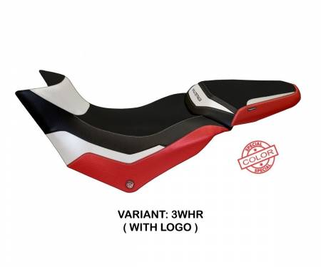 DML9PSC-3WHR-3 Seat saddle cover Praga Special Color White - Red (WHR) T.I. for DUCATI MULTISTRADA 950 2017 > 2021