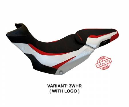 DMLELSC-3WHR-3 Seat saddle cover Lux Special Color Ultragrip White - Red (WHR) T.I. for DUCATI MULTISTRADA 1200 ENDURO 2016 > 2021