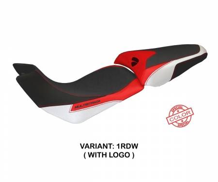 DMLTS24-1RDW-5 Seat saddle cover Trinacria Special Color Red - White (RDW) T.I. for DUCATI MULTISTRADA 1200 2012 > 2014