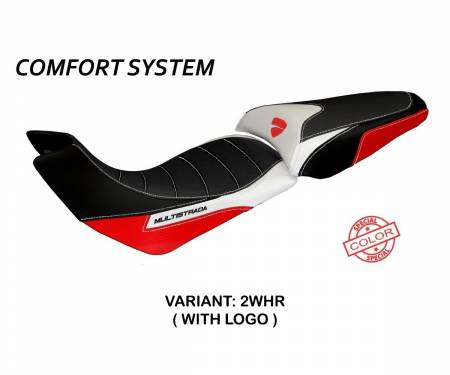DMLTSC24-2WHR-5 Seat saddle cover Trinacria Special Color Comfort System White - Red (WHR) T.I. for DUCATI MULTISTRADA 1200 2012 > 2014