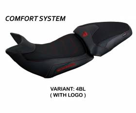 Seat saddle cover Haria comfort system Black BL + logo T.I. for Ducati Multistrada V2 2021 > 2024