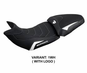 Seat saddle cover Haria ultragrip White WH + logo T.I. for Ducati Multistrada V2 2021 > 2024