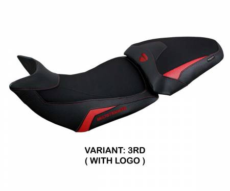 DMLV2H-3RD-1 Seat saddle cover Haria Red RD + logo T.I. for Ducati Multistrada V2 2021 > 2024