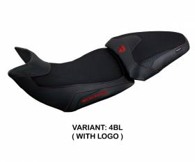 Seat saddle cover Haria Black BL + logo T.I. for Ducati Multistrada V2 2021 > 2024