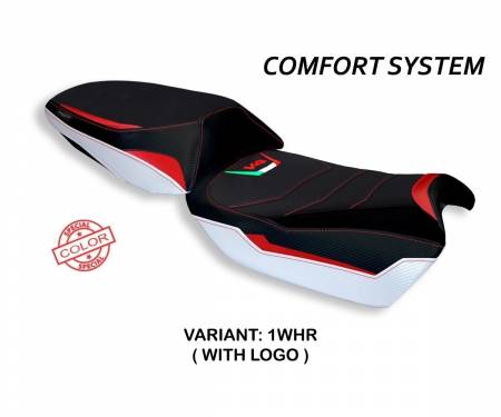 DMLV4GS-1WHR-2 Seat saddle cover Galmi Special Color Comfort System White - Red (WHR) T.I. for DUCATI MULTISTRADA V4 (SELLA NORMALE) 2021 > 2024