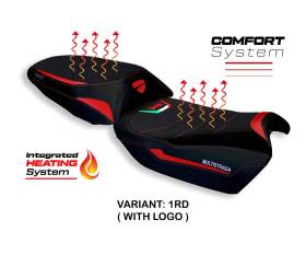 Housse de selle Heating Comfort System Rouge RD + logo T.I. pour DUCATI MULTISTRADA V4 2021 > 2023