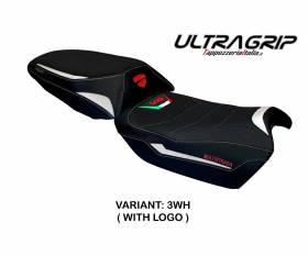 Rivestimento sella Hama ultragrip Bianco WH + logo T.I. per Ducati Multistrada V4 2021 > 2024