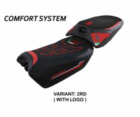 Housse de selle Meknes comfort system Rouge RD + logo T.I. pour Ducati Multistrada V4 2022 > 2024