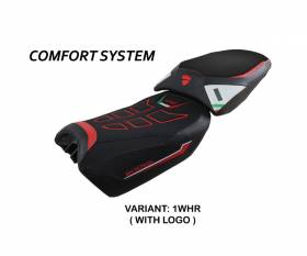 Housse de selle LOGO Safi Comfort System Blanc/Rouge T.I. Ducati Multistrada V4 2021 > 2024