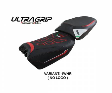 DMLV4SU-1WHR-2 Safi Ultragrip NO LOGO White/Red T.I. Seat Cover for Ducati Multistrada V4 2021 > 2024