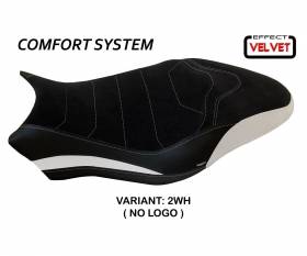 Seat saddle cover Ovada 1 Velvet Comfort System White (WH) T.I. for DUCATI MONSTER 797 2017 > 2020