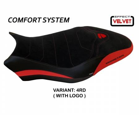 DMN77O1-4RD-7 Seat saddle cover Ovada 1 Velvet Comfort System Red (RD) T.I. for DUCATI MONSTER 797 2017 > 2020