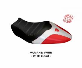 Seat saddle cover Rovigo Special Color White - Red (WHR) T.I. for DUCATI MONSTER 1200 2014 > 2016