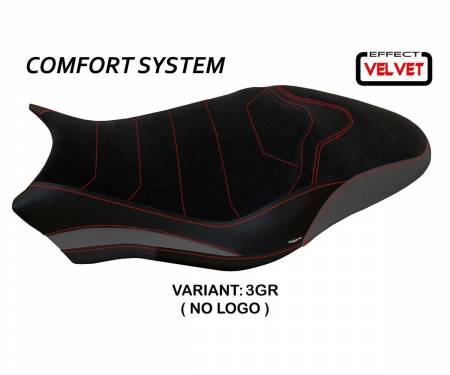 DMN81O1-3GR-6 Housse de selle Ovada 1 Velvet comfort system Gris GR T.I. pour Ducati Monster 1200 2017 > 2020