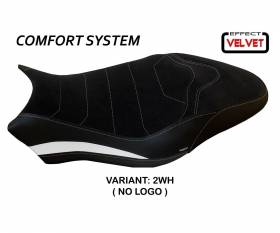Seat saddle cover Ovada 2 Velvet Comfort System White (WH) T.I. for DUCATI MONSTER 1200 2017 > 2020