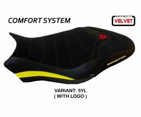 Seat saddle cover Ovada 2 Velvet Comfort System Yellow (YL) T.I. for DUCATI MONSTER 1200 2017 > 2020