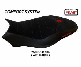 Housse de selle Ovada 2 Velvet Comfort System Noir (BL) T.I. pour DUCATI MONSTER 1200 2017 > 2020