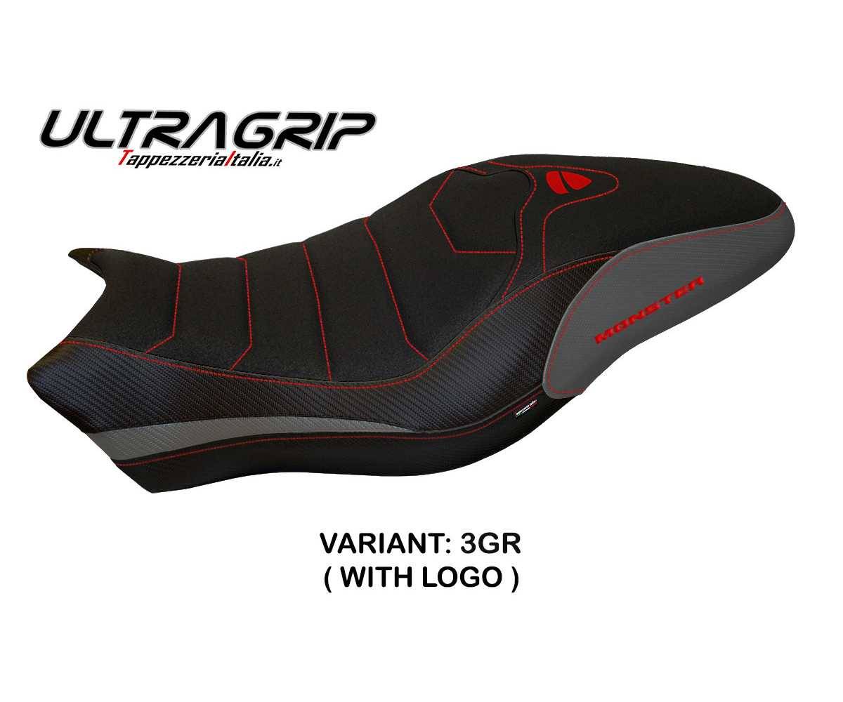 DMN81P1-3GR-7 Seat saddle cover Piombino 1 ultragrip Gray GR + logo T.I. for Ducati Monster 821 2017 > 2020