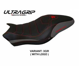 Housse de selle Piombino 1 ultragrip Gris GR + logo T.I. pour Ducati Monster 821 2017 > 2020