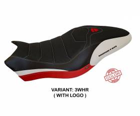Seat saddle cover Piombino Special Color Ultragrip White - Red (WHR) T.I. for DUCATI MONSTER 821 2017 > 2020