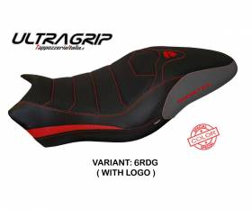 Sattelbezug Sitzbezug Piombino special color ultragrip Rot - Grau RDG + logo T.I. fur Ducati Monster 821 2017 > 2020