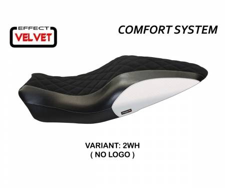 DMN821AVC-2WH-6 Seat saddle cover Andorra Velvet Comfort System White (WH) T.I. for DUCATI MONSTER 1200 2014 > 2016