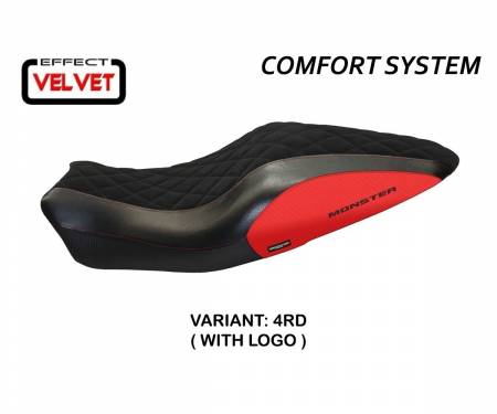 DMN821AVC-4RD-5 Seat saddle cover Andorra Velvet Comfort System Red (RD) T.I. for DUCATI MONSTER 1200 2014 > 2016