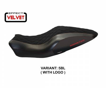 DMN821AV-5BL-5 Seat saddle cover Andorra Velvet Black (BL) T.I. for DUCATI MONSTER 1200 2014 > 2016