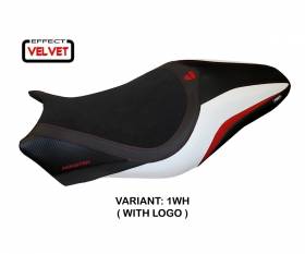 Seat saddle cover Turis Velvet White (WH) T.I. for DUCATI MONSTER 1200 2014 > 2016