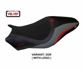 Seat saddle cover Turis Velvet Gray (GR) T.I. for DUCATI MONSTER 821 2014 > 2016
