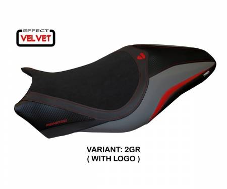 DMON12T-2GR-1 Seat saddle cover Turis Velvet Gray (GR) T.I. for DUCATI MONSTER 821 2014 > 2016
