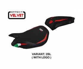 Seat saddle cover Paris Velvet Black (BL) T.I. for DUCATI PANIGALE 1199 2011 > 2015