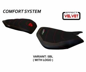 Rivestimento sella Leiden Velvet Comfort System Nero (BL) T.I. per DUCATI PANIGALE 1199 2011 > 2015