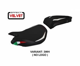 Seat saddle cover Paris Velvet White (WH) T.I. for DUCATI PANIGALE 1299 2015 > 2018