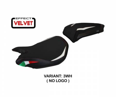 DP129P-3WH-2 Seat saddle cover Paris Velvet White (WH) T.I. for DUCATI PANIGALE 1299 2015 > 2018