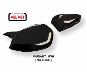 Seat saddle cover Jarvan Velvet White (WH) T.I. for DUCATI PANIGALE 1299 2015 > 2018