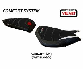 Seat saddle cover Leiden Velvet Comfort System White (WH) T.I. for DUCATI PANIGALE 1299 2015 > 2018