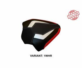 Housse de selle Tenby Special Color Ultragrip Blanc- Rouge (WHR) T.I. pour DUCATI PANIGALE V4 2018 > 2023
