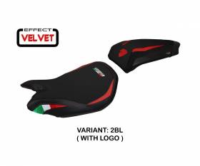 Seat saddle cover Paris Velvet Black (BL) T.I. for DUCATI PANIGALE 899 2013 > 2015