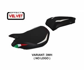 Seat saddle cover Paris Velvet White (WH) T.I. for DUCATI PANIGALE 899 2013 > 2015