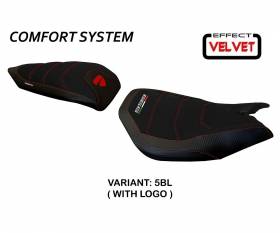 Rivestimento sella Leiden Velvet Comfort System Nero (BL) T.I. per DUCATI PANIGALE 899 2013 > 2015